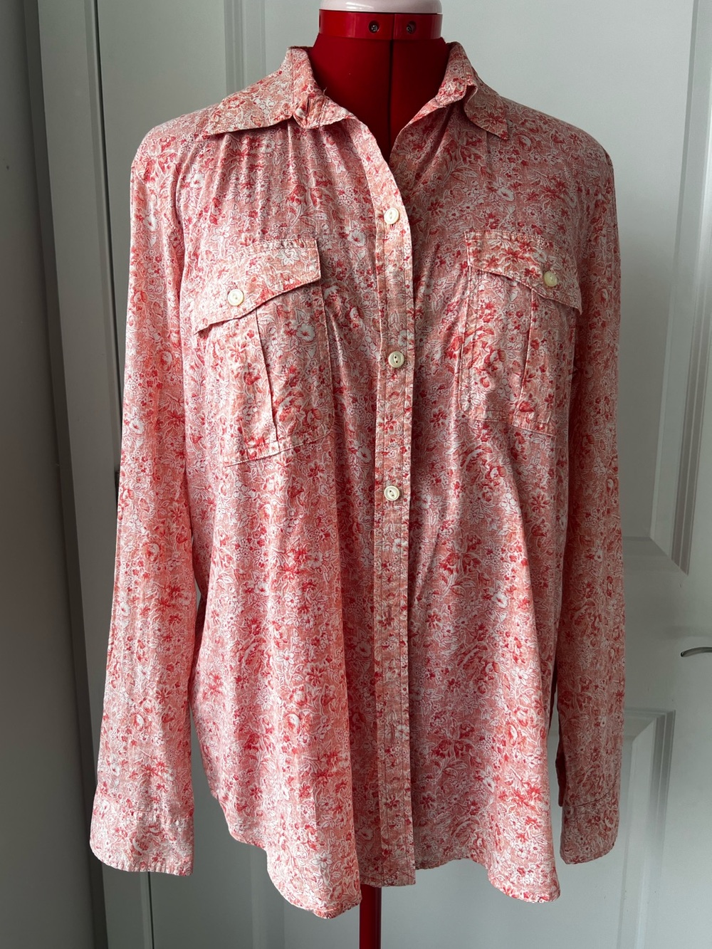 Ralph Lauren Pink and Red Floral Button-Front Shirt - Picture 3 of 7
